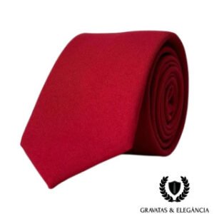 Gravata Semi Slim Vermelha Lisa