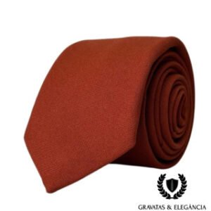 Gravata Semi Slim Terracota Lisa